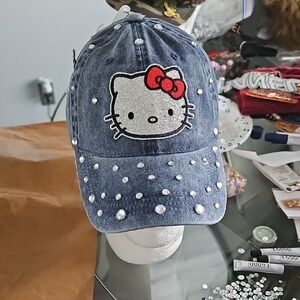 Hello Kitty Denim Cap with Rhinestones